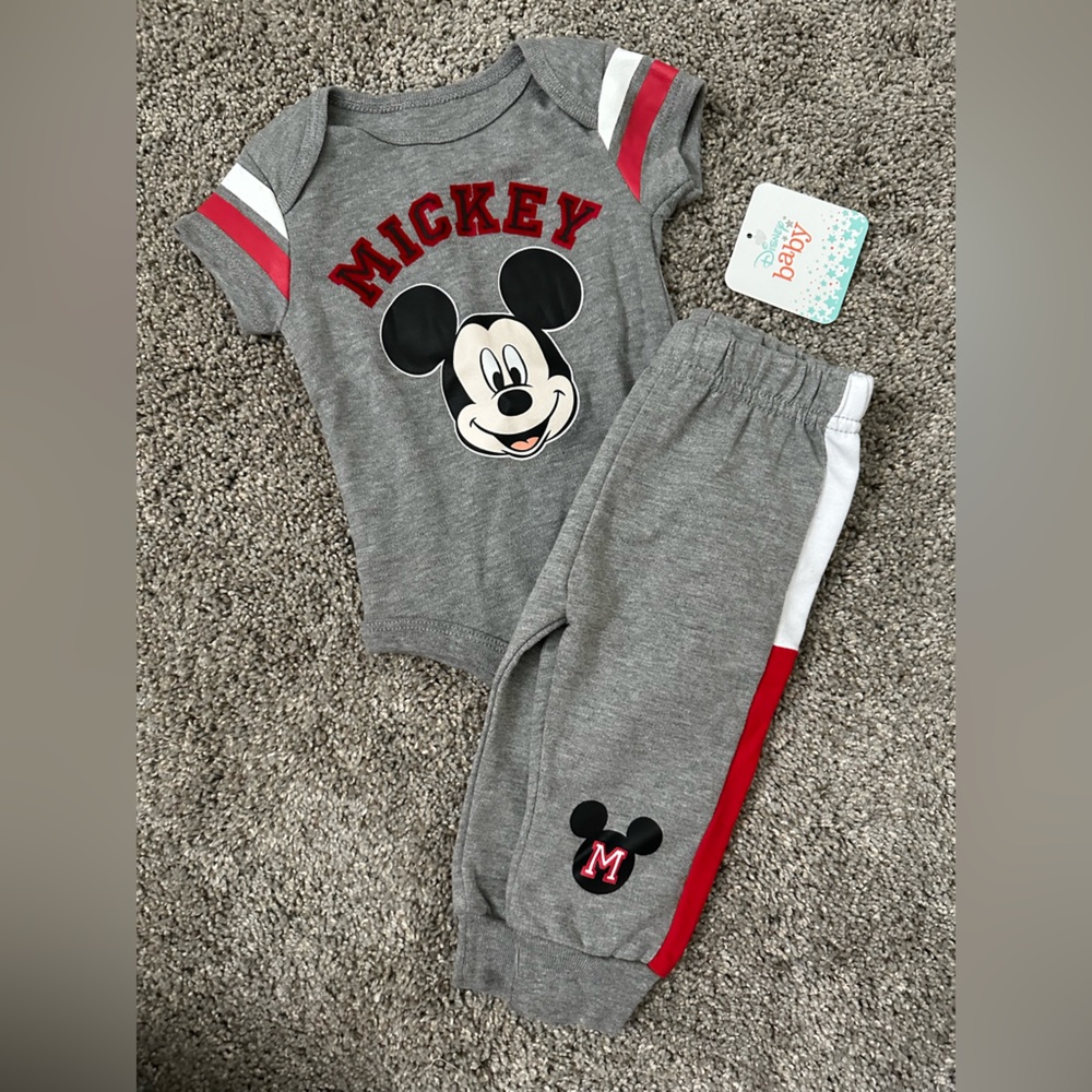 Disney Mickey onesie with joggers. New with tags.